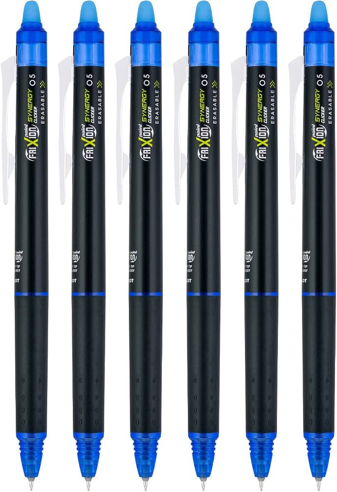 PILOT FriXion Synergy Clicker Retractable & Erasable Gel Ink Pens, 0.5mm Extra Fine Point, Blue I... | Amazon (US)