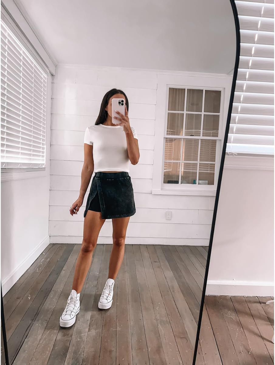 Skort- wearing a S, size up runs small!! Top in XS, sneakers sized down a full size. Mini skirt/basic top/converse/casual summer outfit
 

 

#LTKSeasonal #LTKPetite #LTKFindsUnder50