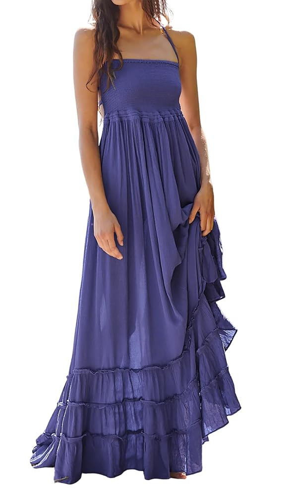 R.Vivimos Womens Summer Boho Sexy Backless Long Dresses | Amazon (US)