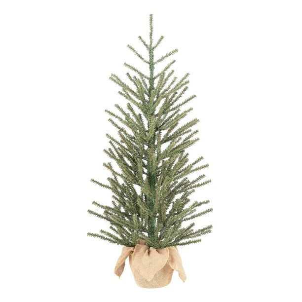 Holiday Time Green Fir Tree with Burlap Base Christmas Decoration, 36" - Walmart.com | Walmart (US)