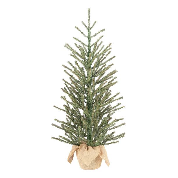 Holiday Time Green Fir Tree with Burlap Base Christmas Decoration, 36" - Walmart.com | Walmart (US)