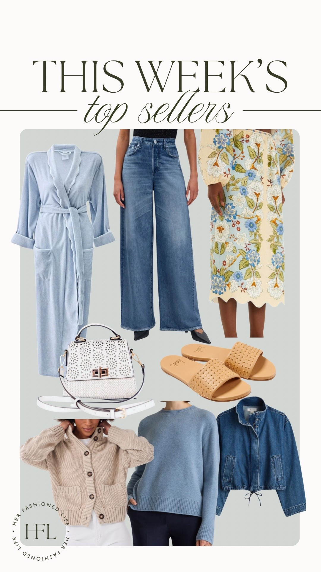 This week’s Top Sellers! #Rober #Rag&Bone #Sandals #Bag #Skirt #FarmRio #Quince #Sweater #AliceWalk #Madewell #BomberJacket 