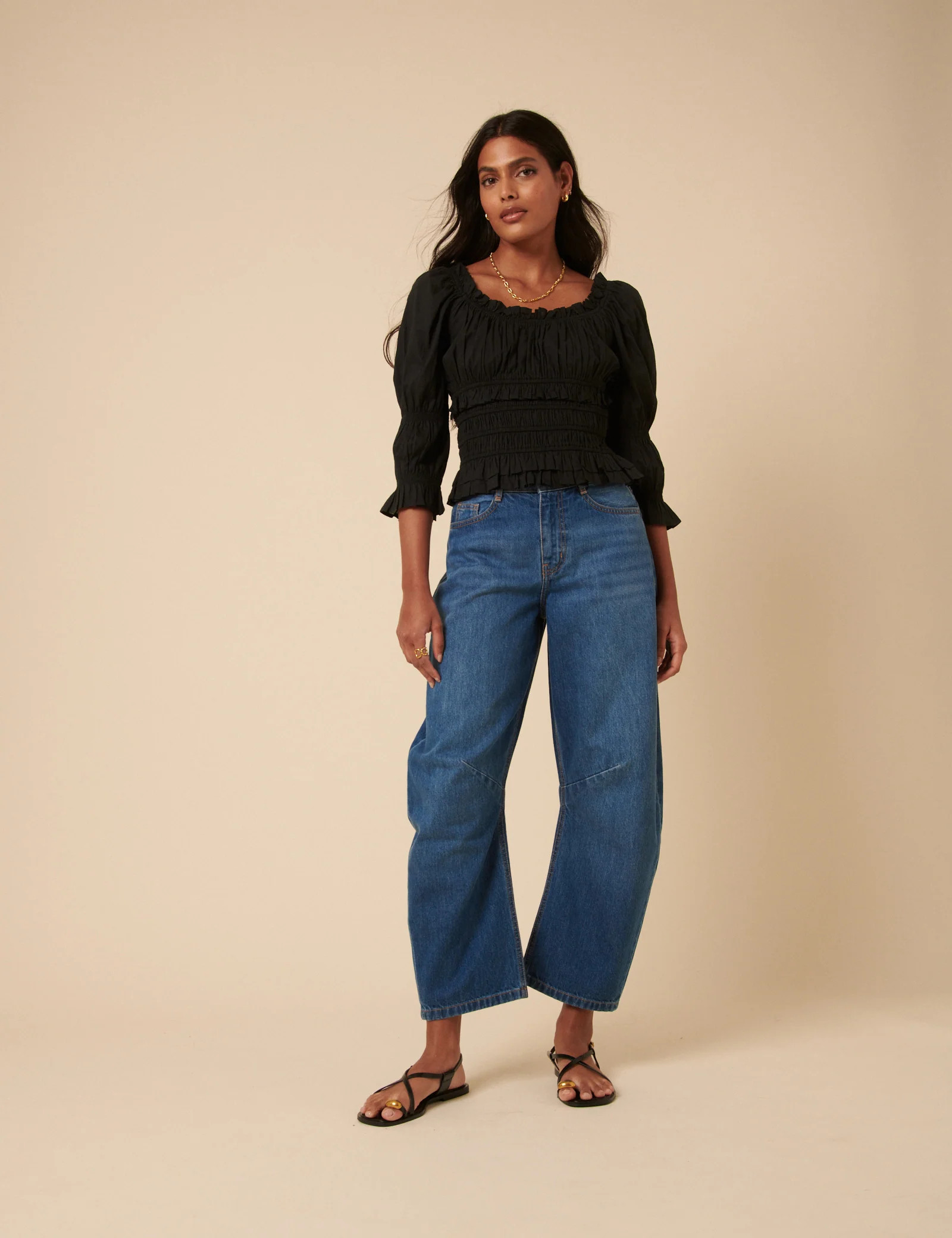 Black Shirred Top | Nobody's Child