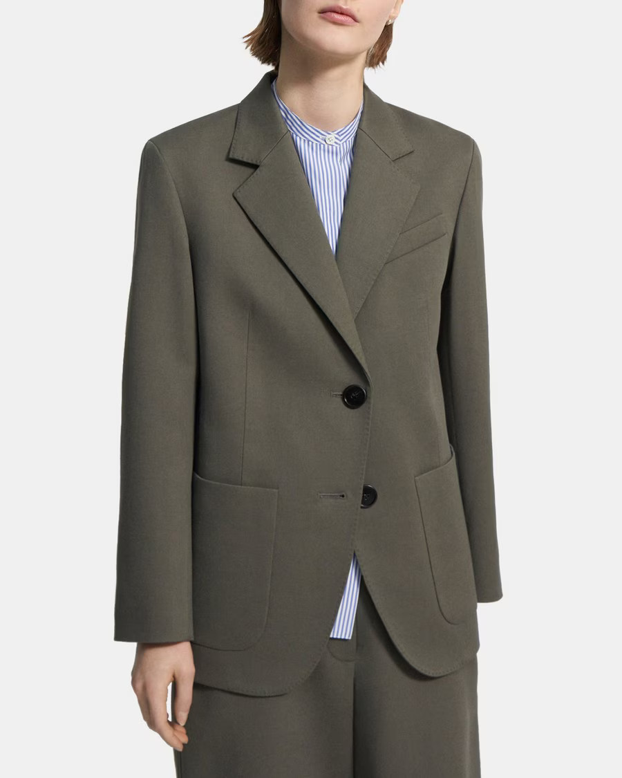 Cotton-Wool Twill Blazer | Theory