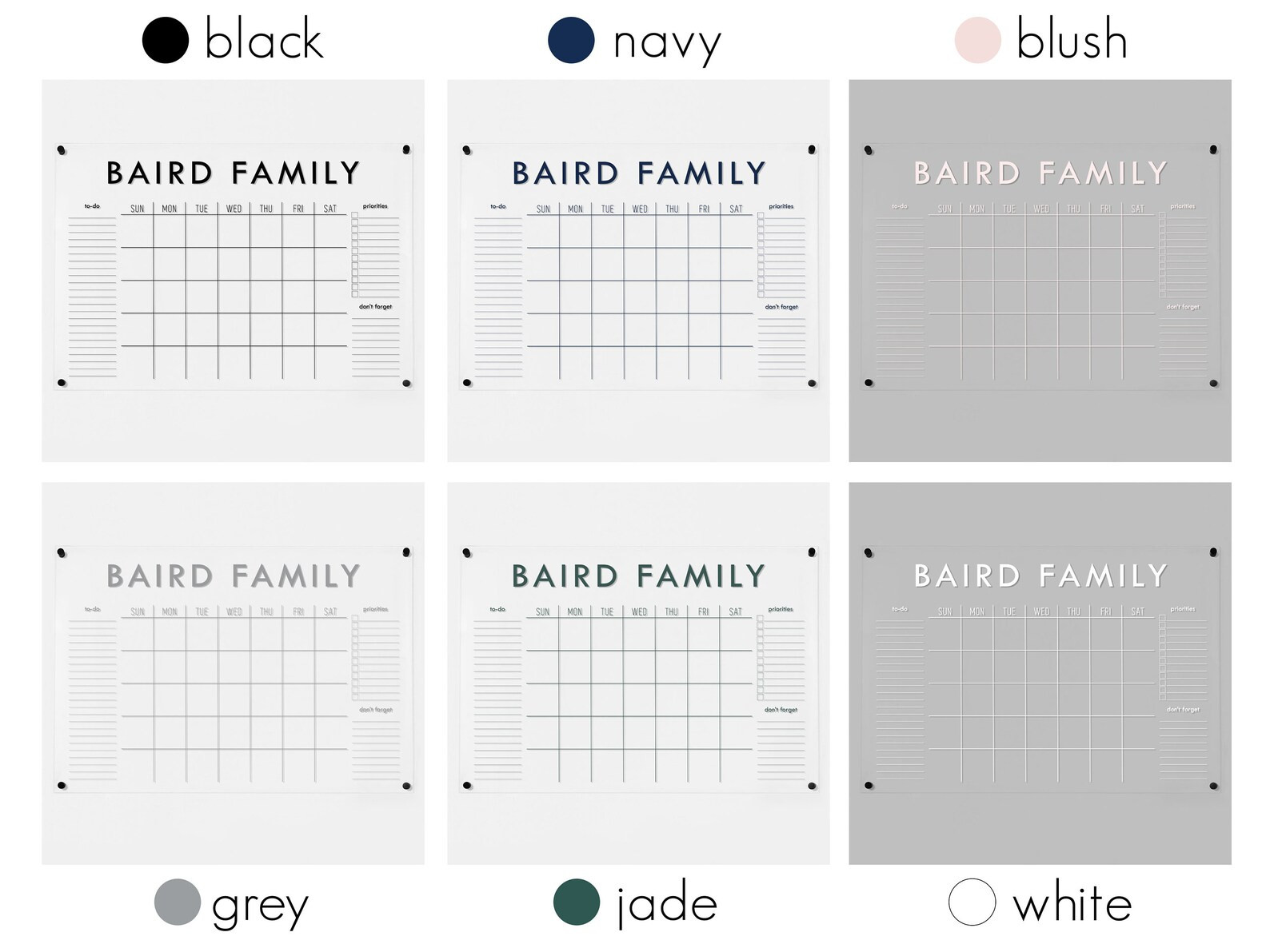 Large Acrylic Calendar, Personalized, Dry Erase Monthly Acrylic Wall Calendar, 2022 Minimalist Wa... | Etsy (US)