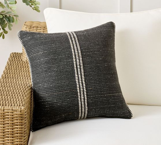 Miles Striped Outdoor Pillow | Pottery Barn (US)