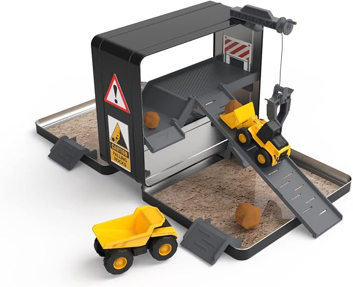CAT Construction Toys, Store N Go Playset - Tin Travel Case Transforms into Multi-Level Worksite,... | Amazon (US)