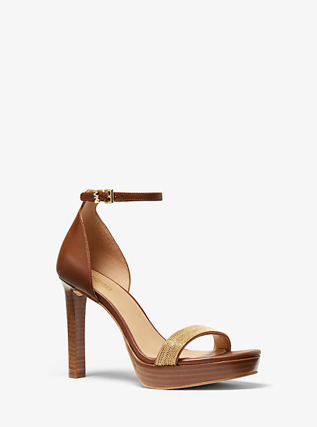 Margot Embellished Leather Platform Sandal | Michael Kors US