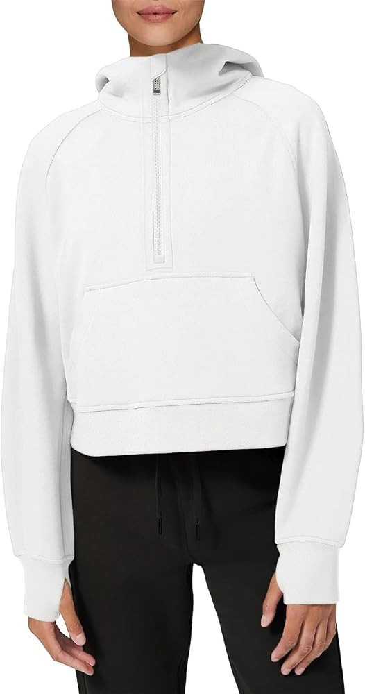 LASLULU Womens Fleece Hoodies Pullover 1/2 Zip Up Sweatshirts Long Sleeve Sweater Workout Jacket ... | Amazon (US)