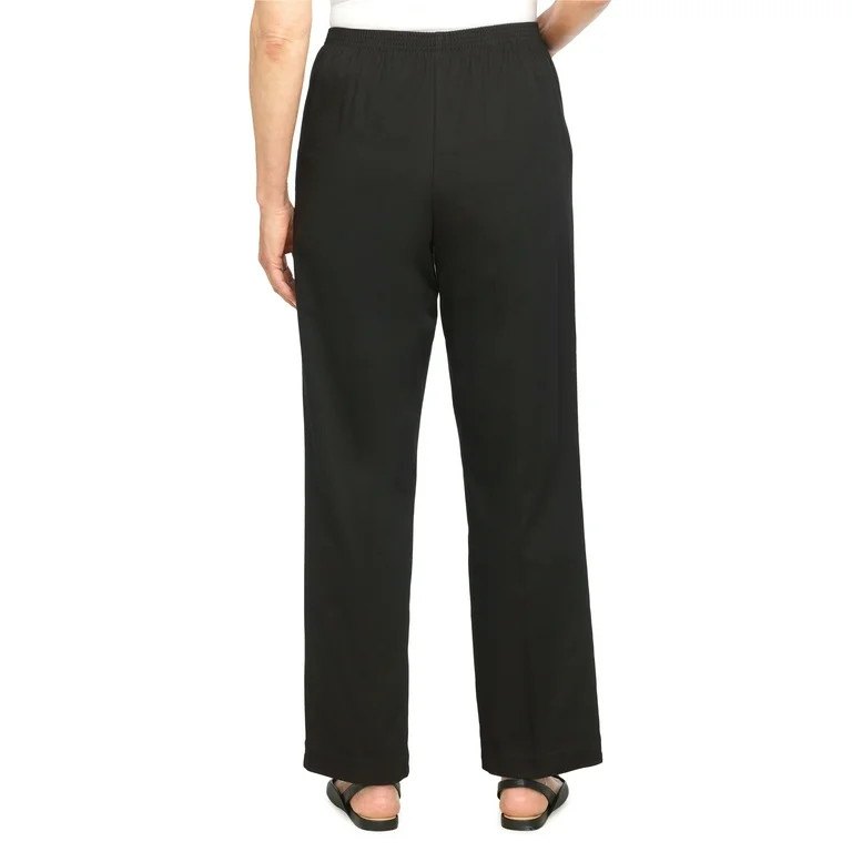 Alfred Dunner Womens Soft Twill Mid-Rise Regular Fit Straight Leg Short Length Casual Pant | Walmart (US)