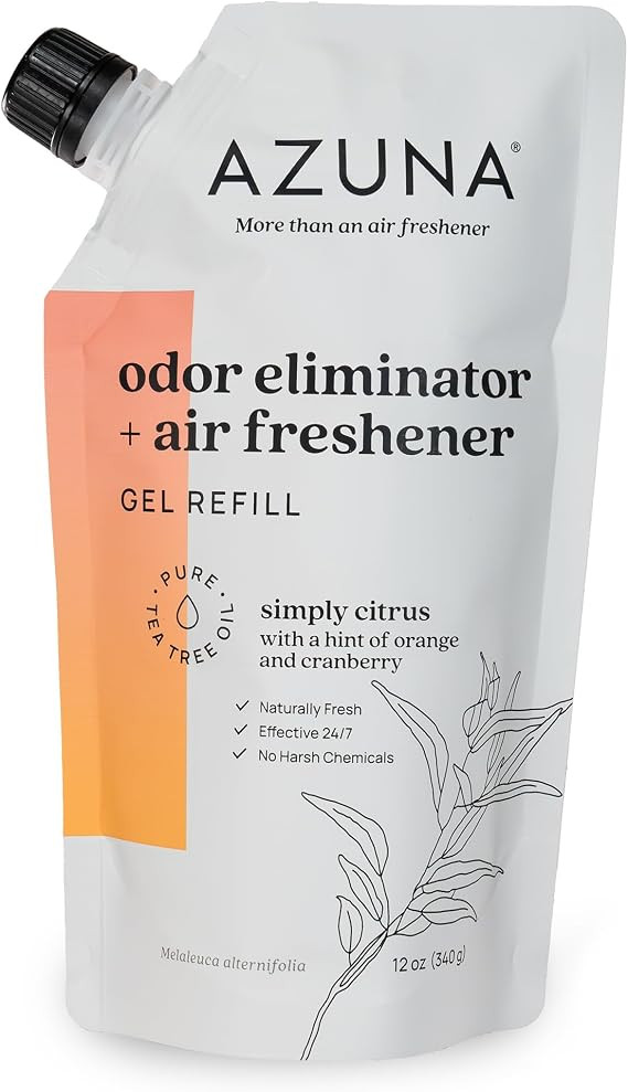 Azuna Air Freshener and Odor Eliminator for Strong Odor Gel 12oz Refill Pouch | Plant-Based & Lon... | Amazon (US)