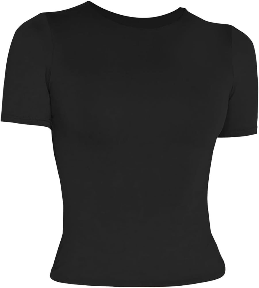 T-Shirts Top Women Summer Casual Sexy Slim Fit Short Sleeve Round Neck Women's Short Sleeve Tops ... | Amazon (US)