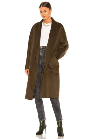 LAMARQUE Thara Coat in Dusty Olive from Revolve.com | Revolve Clothing (Global)