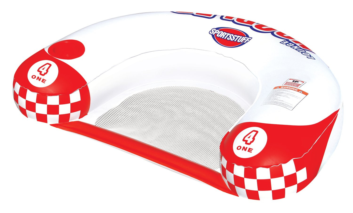 Sportsstuff Noodler 1 Inflatable Floating Lounge Chair with Cup Holder, Red and White | Amazon (US)