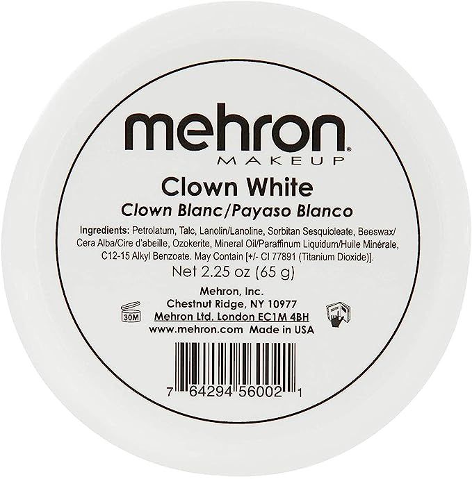 Mehron Makeup Clown White Professional Halloween Face Paint Cream Makeup (2.25 oz) | Amazon (US)