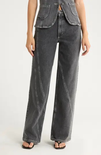 Rails Getty High Waist Twist Seam Wide Leg Jeans in Washed Charcoal at Nordstrom Rack, Size 26 | Nordstrom Rack