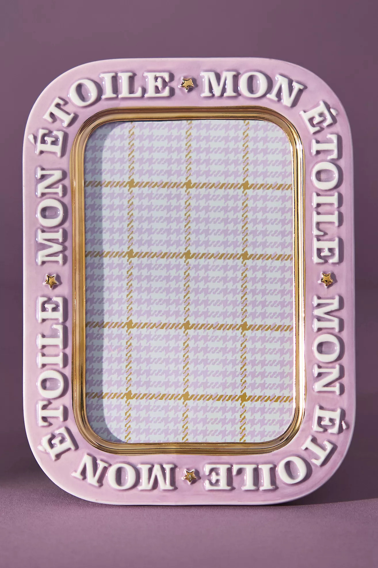 Claudette Text Stoneware Picture Frame | Anthropologie (US)