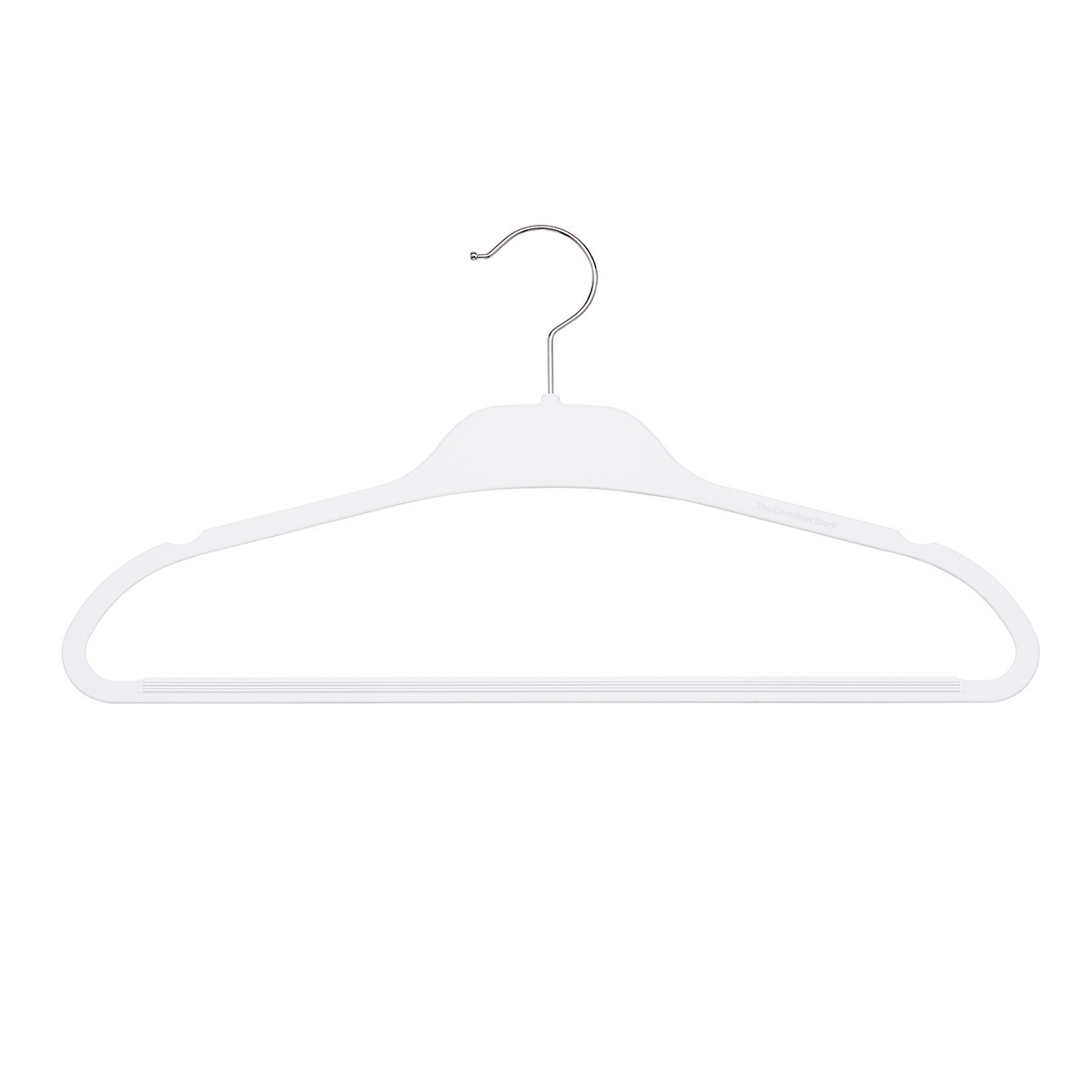 Non-Slip Rubberized  Suit Hanger White Pkg/10 | The Container Store