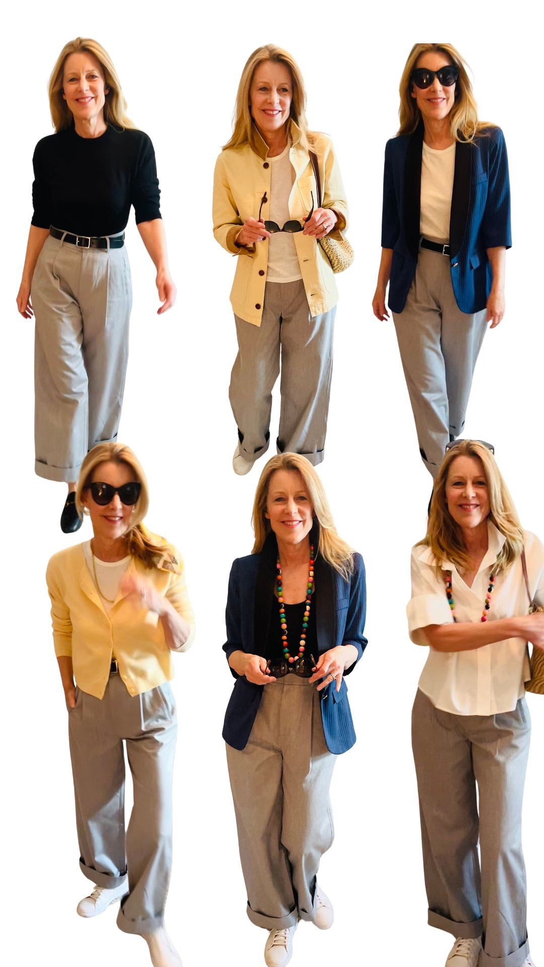 Vacation outfits for Spring 

Six outfits from the capsule wardrobe I created for travel. Every outfit feature the same pair of trousers, with different pieces paired with it. The right pants go a long way and these are ideal. Lightweight, washable and easy to dress up.

My color isn’t available but they come in several other colors! 

Happy spring! 

#LTKTravel #LTKOver40 #LTKStyleTip