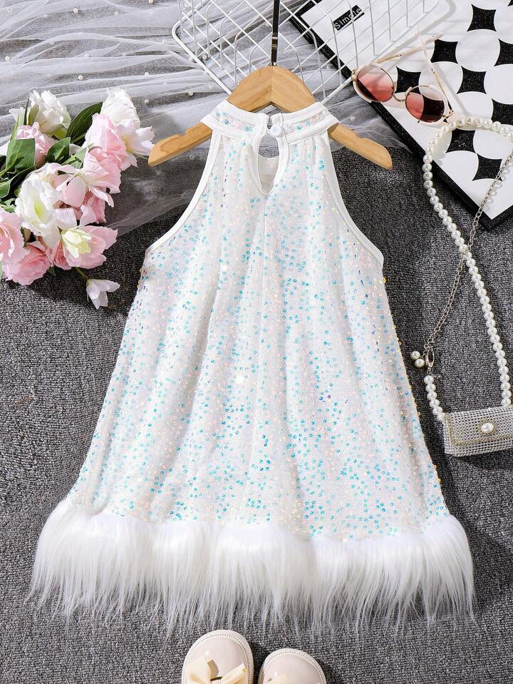 TrendsGirls  Pearl Fringe Decor Neck Halter High-Low Hem Party Dress, White Luxury High-End Eveni... | SHEIN