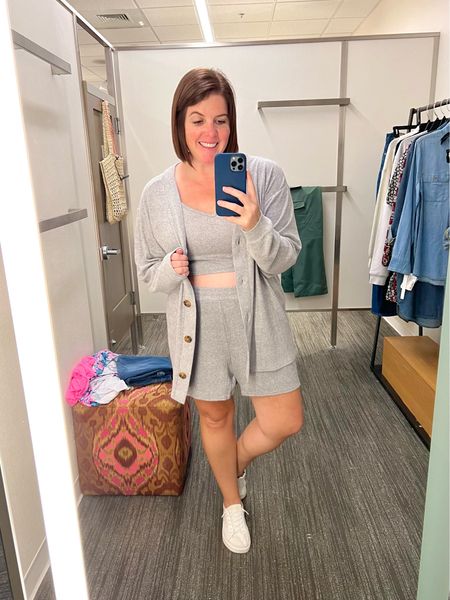 Who can ever turn down a good lounge set?! This one is a 3 piece set (shorts, tank and cardigan) and this is a good set for looking cute while lounging around the house! The material is super soft, the set runs TTS and it’s on sale for $59.99! 

#LTKsalealert #LTKstyletip #LTKxNSale