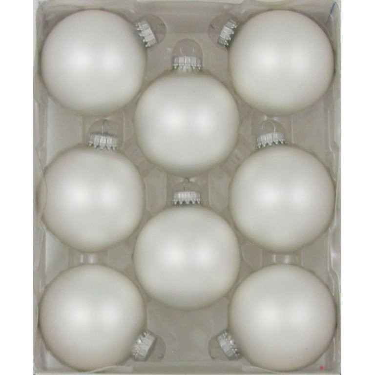 Holiday Time Silver Matte 2 5/8" (67mm) Glass Ball Christmas Ornament 8 Count | Walmart (US)