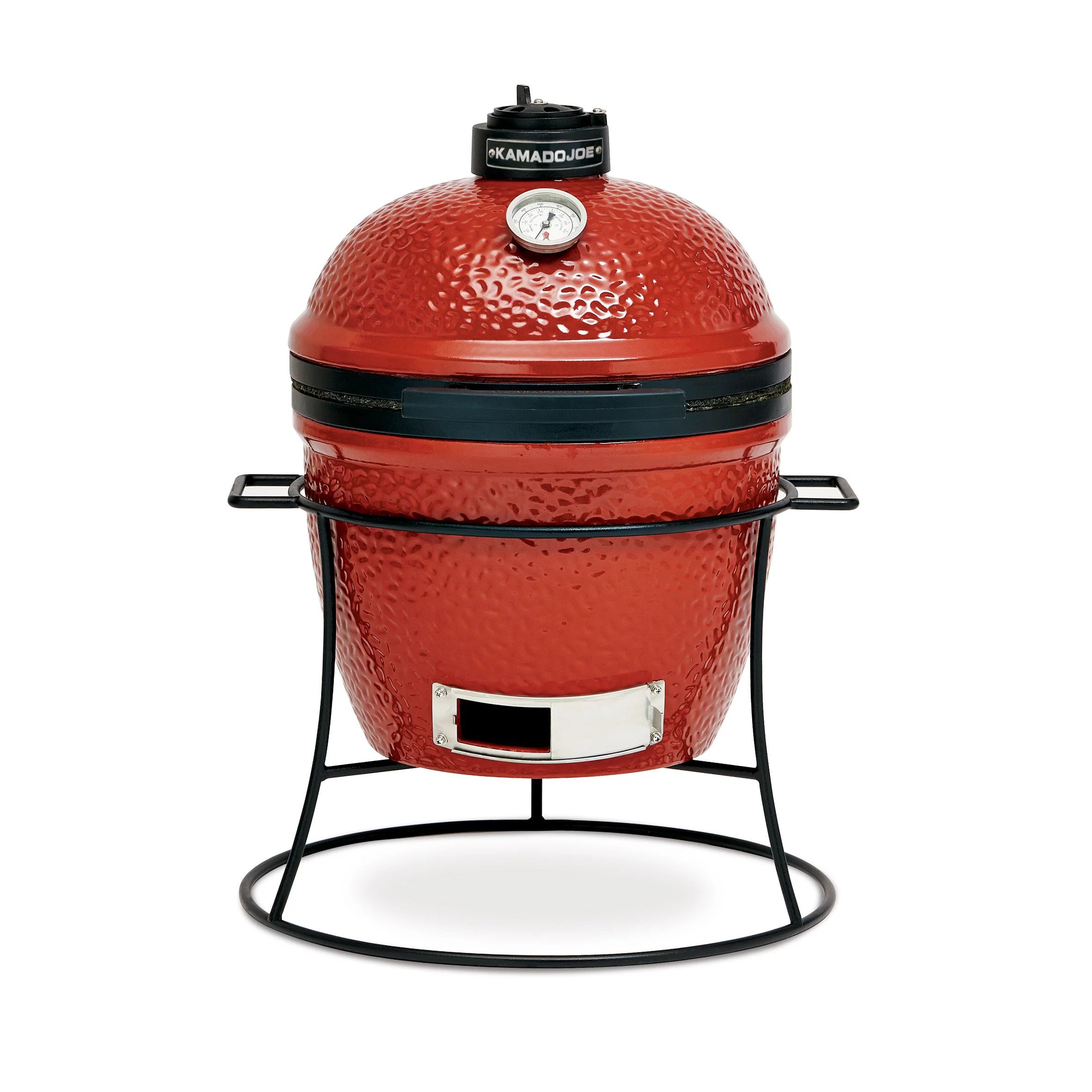 Joe Jr. 13.5 in. Portable Charcoal Grill in Red with Cast Iron Cart, Heat Deflectors and Ash Tool | Walmart (US)