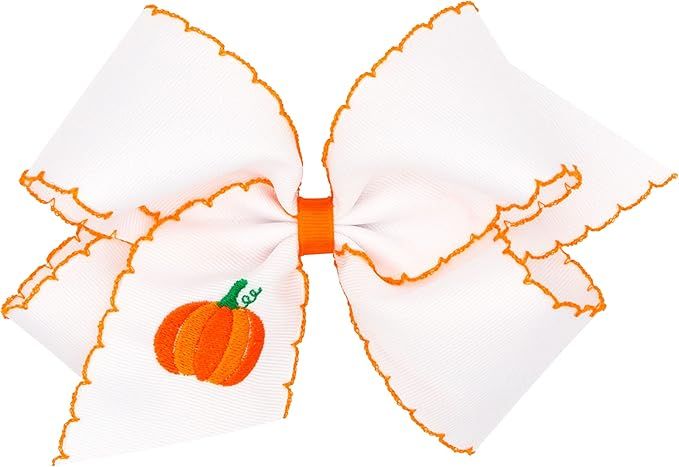 Wee Ones Moonstitch Embroidered Apple or Pumpkin Bow | Amazon (US)