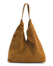Made In Italy Suede Slouchy Hobo Bag Knot Detail | Handbags | Marshalls | Marshalls