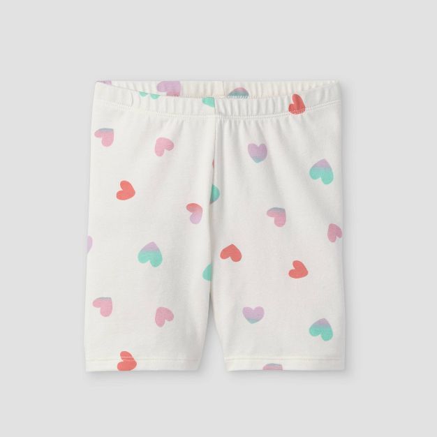 Toddler Girls' Tie-Dye Heart Bike Shorts - Cat & Jack™ Cream | Target