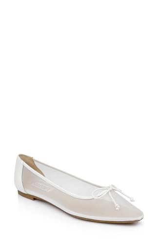 Badgley Mischka Women's CAM Ballet Flat, White MESH, 9.5 | Amazon (US)