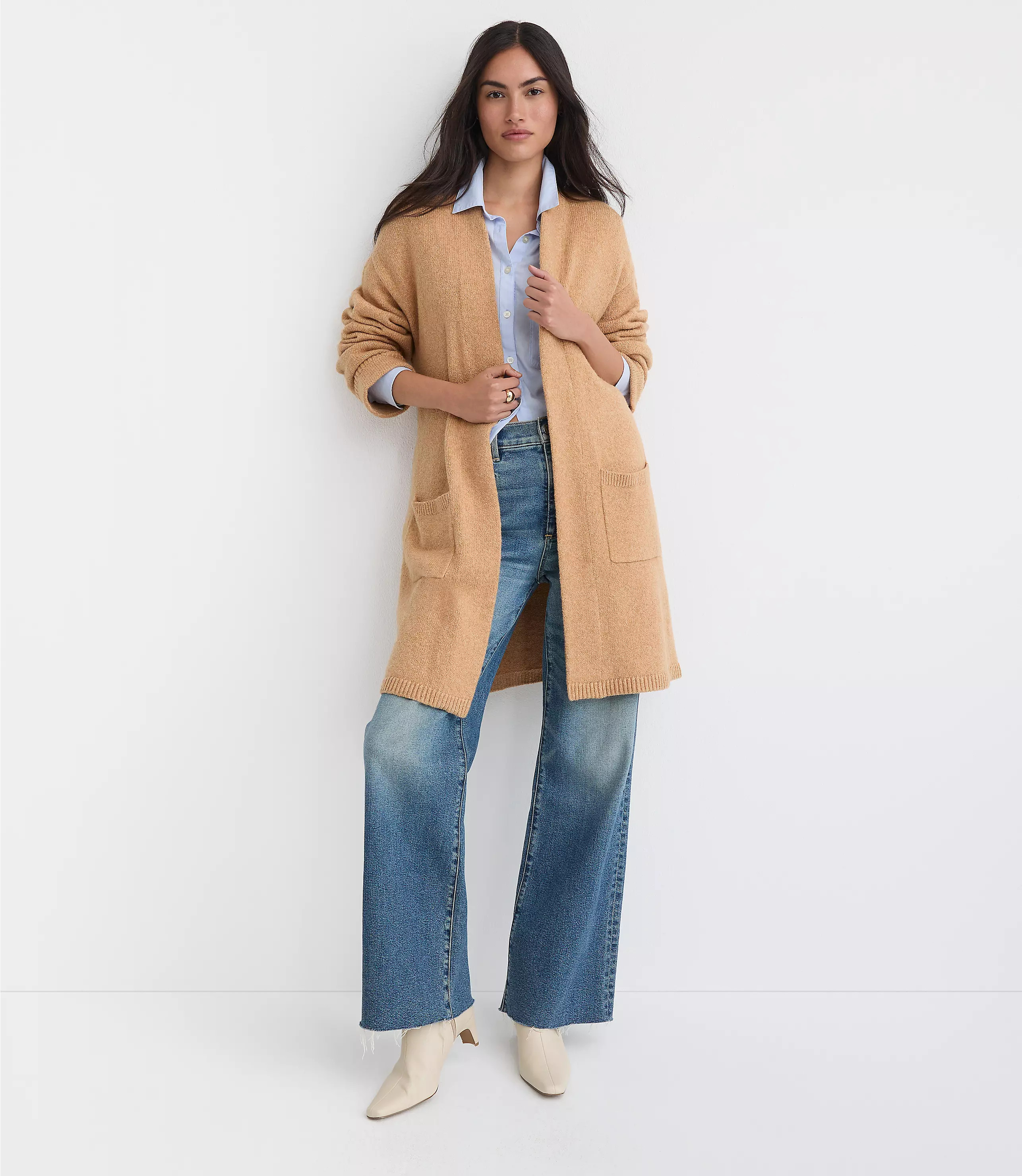 Cuffed Belted Pocket Coatigan | LOFT