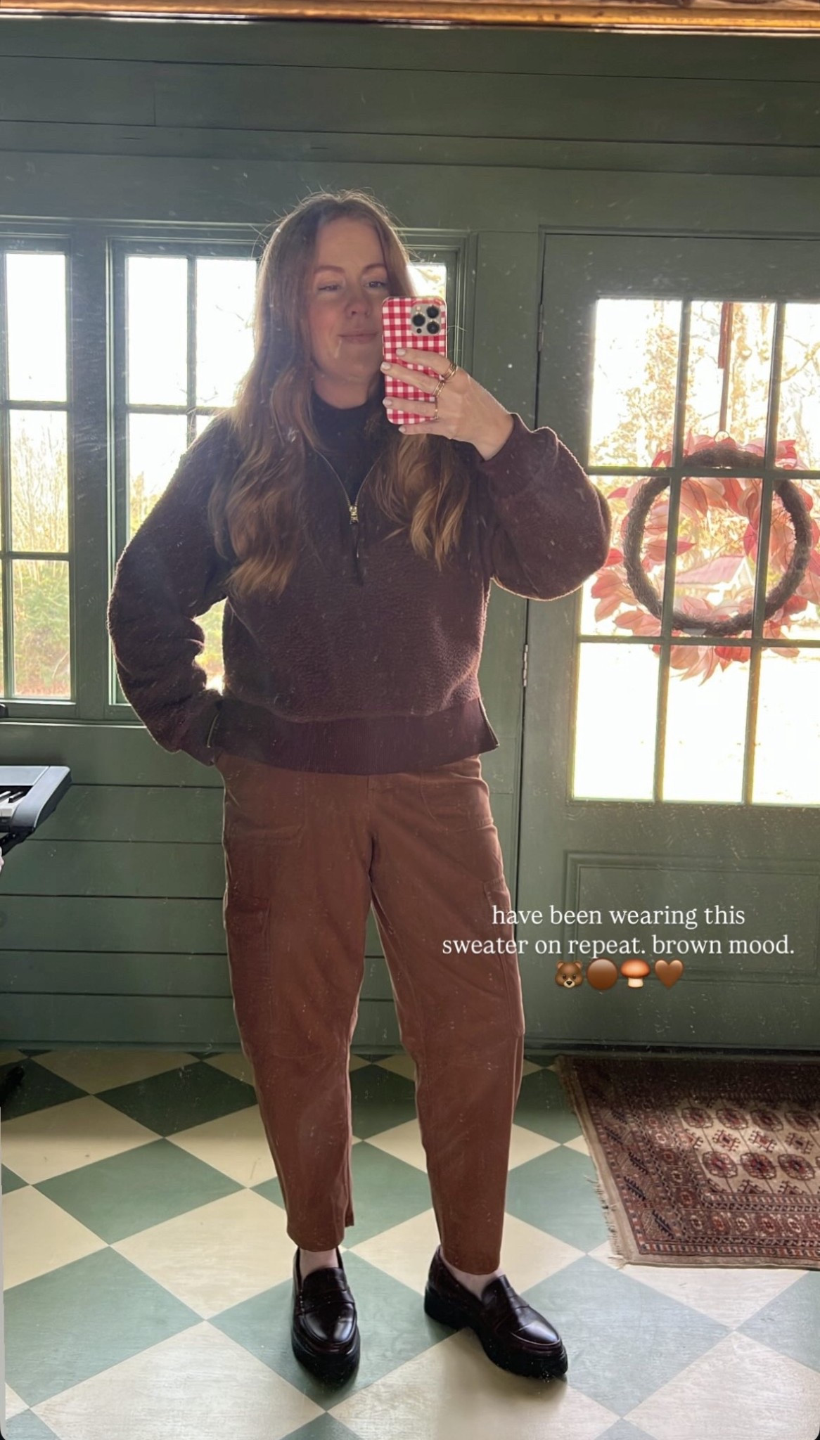 wearing a medium in jacket and turtleneck color is deep mahogany - pants are old lululemon and shoes i went by their sizing guide - so comfortable!

#LTKOver40 #LTKdayinmylife #LTKootd