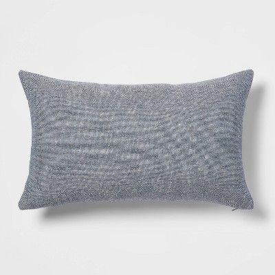 Chambray Lumbar Throw Pillow Blue - Threshold™ | Target