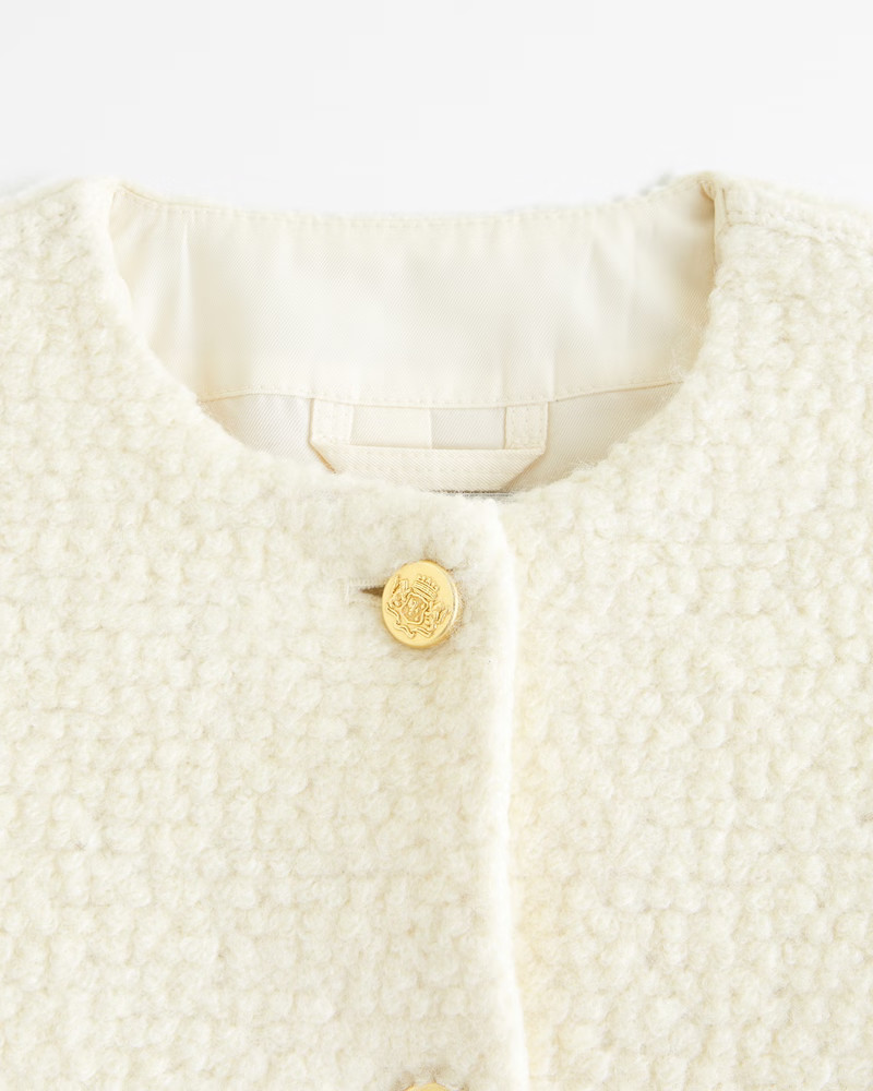 Collarless Wool-Blend Jacket | Abercrombie & Fitch (UK)