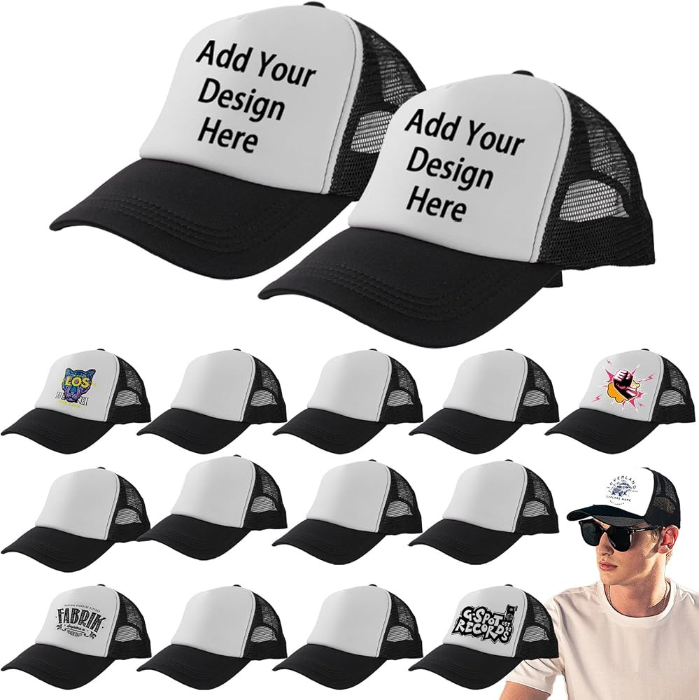 15 Pack Trucker Hats Bulk Sublimation Blanks Wholesale Mesh Baseball Cap DIY Custom Hats for Men ... | Amazon (US)