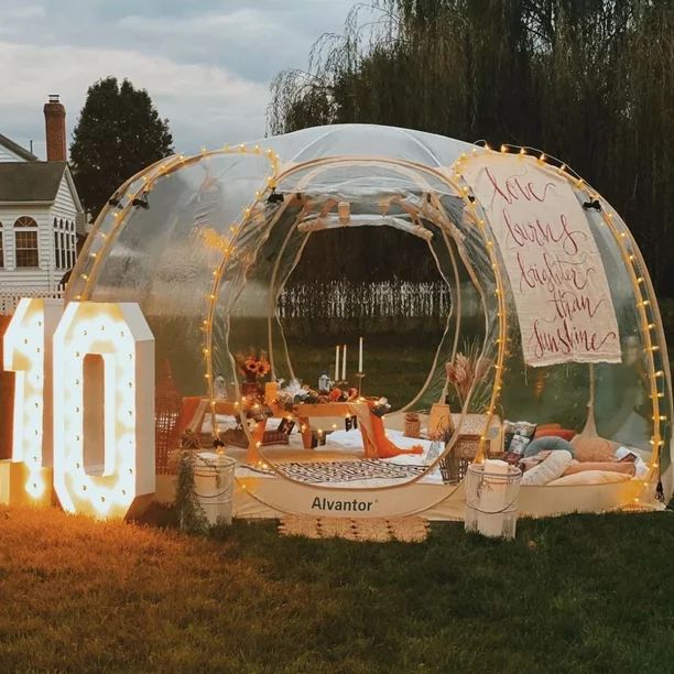 Bubble Tent Pop up Canopy Family Camping Gazebo 12x12 Beige - Walmart.com | Walmart (US)