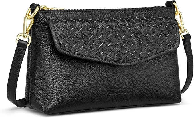 Kattee Leather Crossbody Purse Bags for Women Trendy, Small Soft Woven Women's Crossbody Handbags... | Amazon (US)