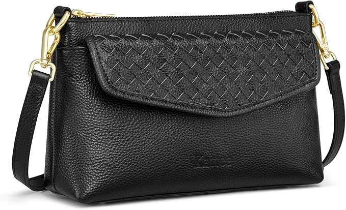 Kattee Leather Crossbody Purse Bags for Women Trendy, Small Soft Woven Women's Crossbody Handbags... | Amazon (US)