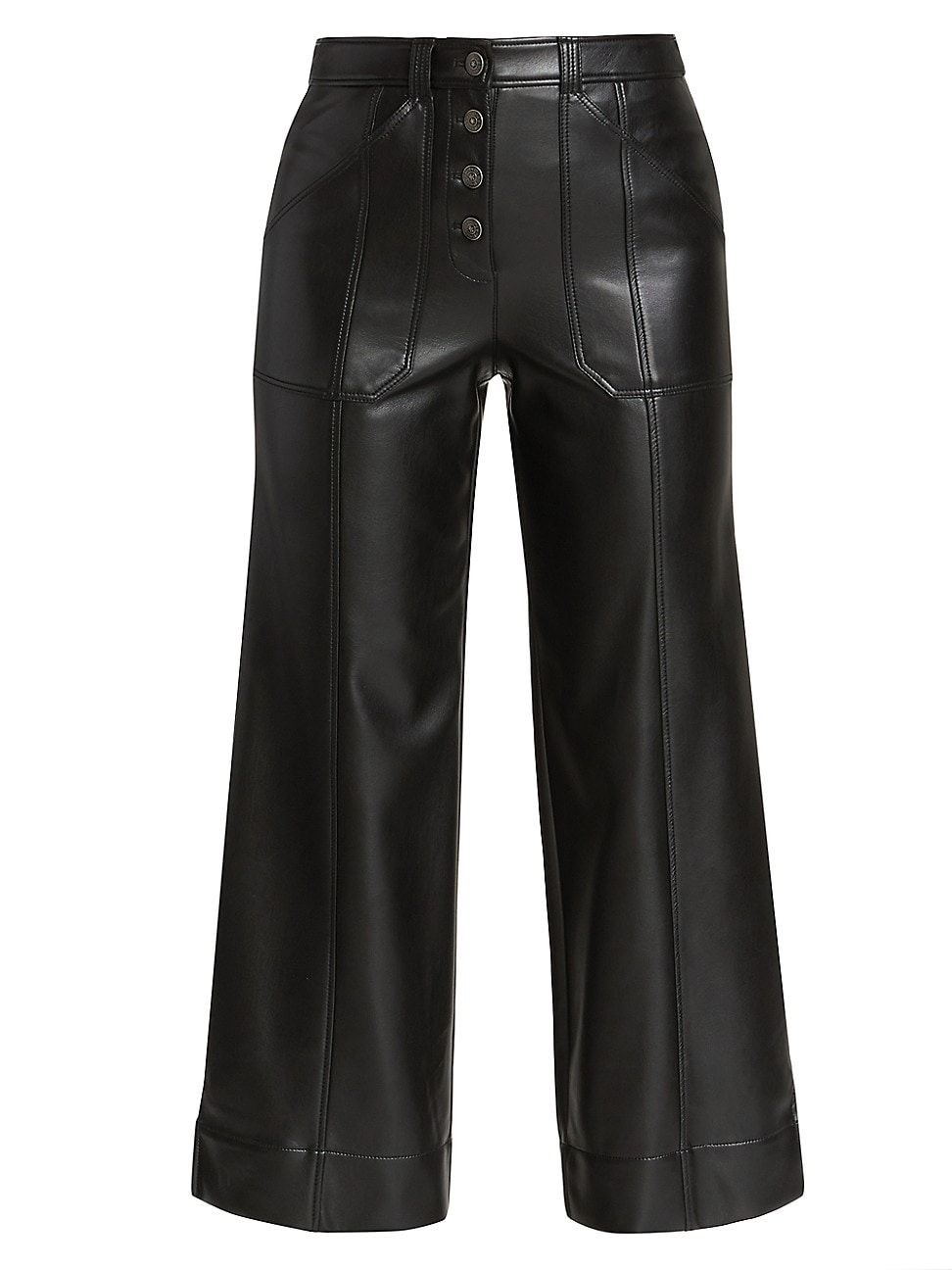 Women's Benji Faux Leather Cropped Pants - Black - Size 10 | Saks Fifth Avenue