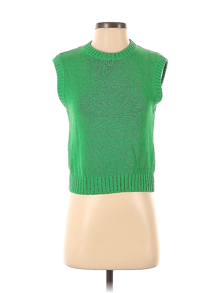 Zara Sweater Vest: Green Sweaters & Sweatshirts - Size Small | ThredUp