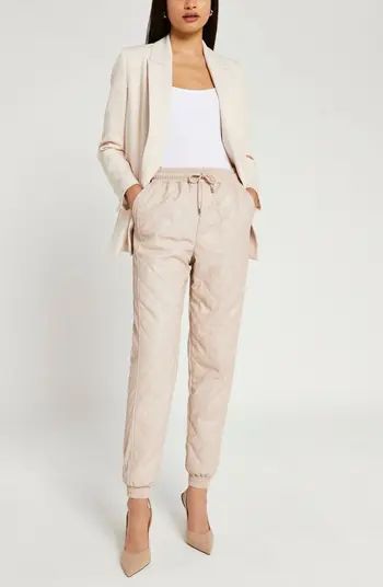 Faux Leather Quilted Pocket Joggers | Nordstrom