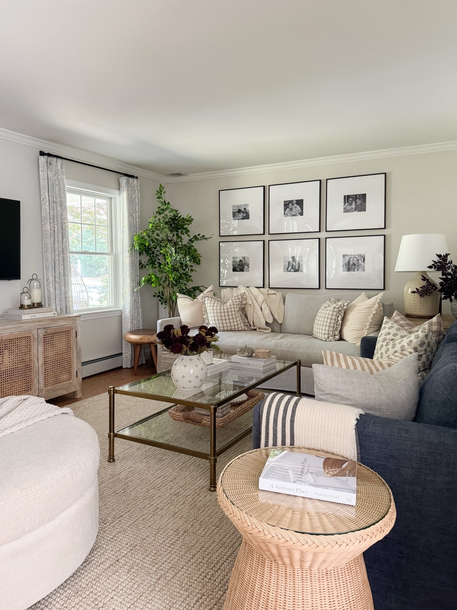 The little details that make a house a home 🫶🏼✨ Our faux olive tree is on sale right now! It adds such beautiful color and texture to this space, and it would work in a variety of rooms. 

Coastal living room, Walmart home decor, coffee table, spring home decor, gallery frames, Pottery Barn rug

#LTKHome