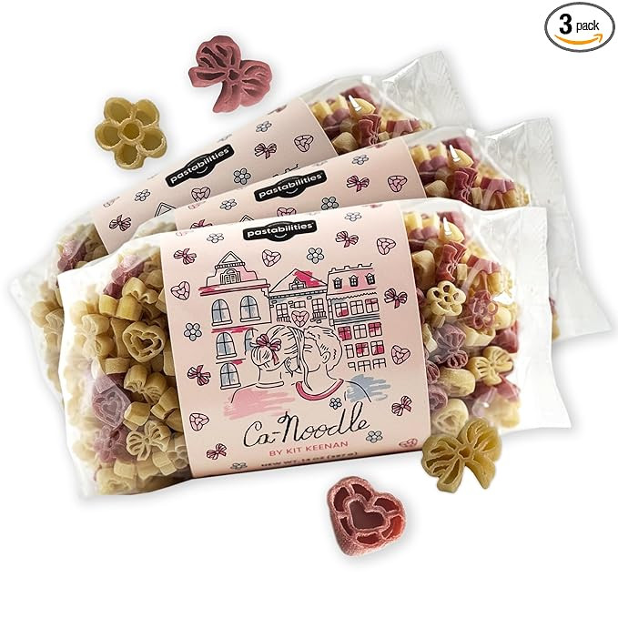 Pastabilities Fun Shaped Ca-Noodle Pasta by Kit Keenan- Hair Bows, Hearts, and Flower Shapes, Non... | Amazon (US)