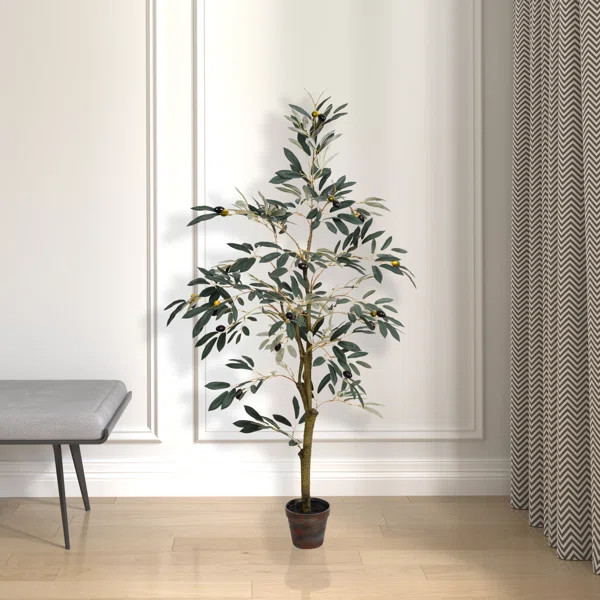 Artificial Olive Tree Tree in Pot | Wayfair North America