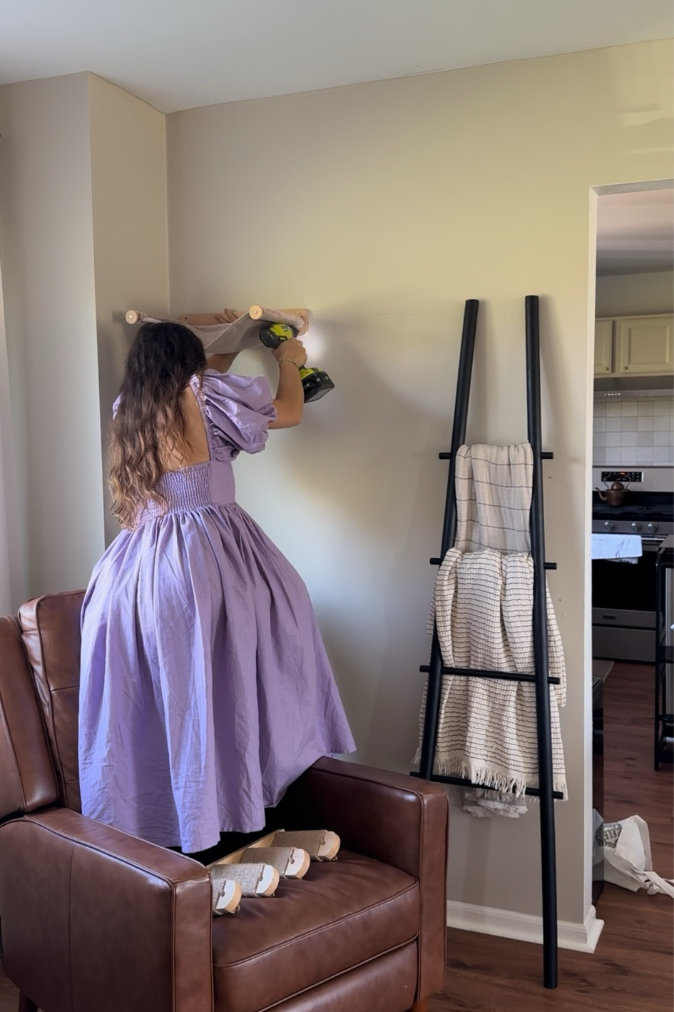 Purple puff sleeve midi dress - fall outfit - modest fashion - purple dresss

#LTKstyletip