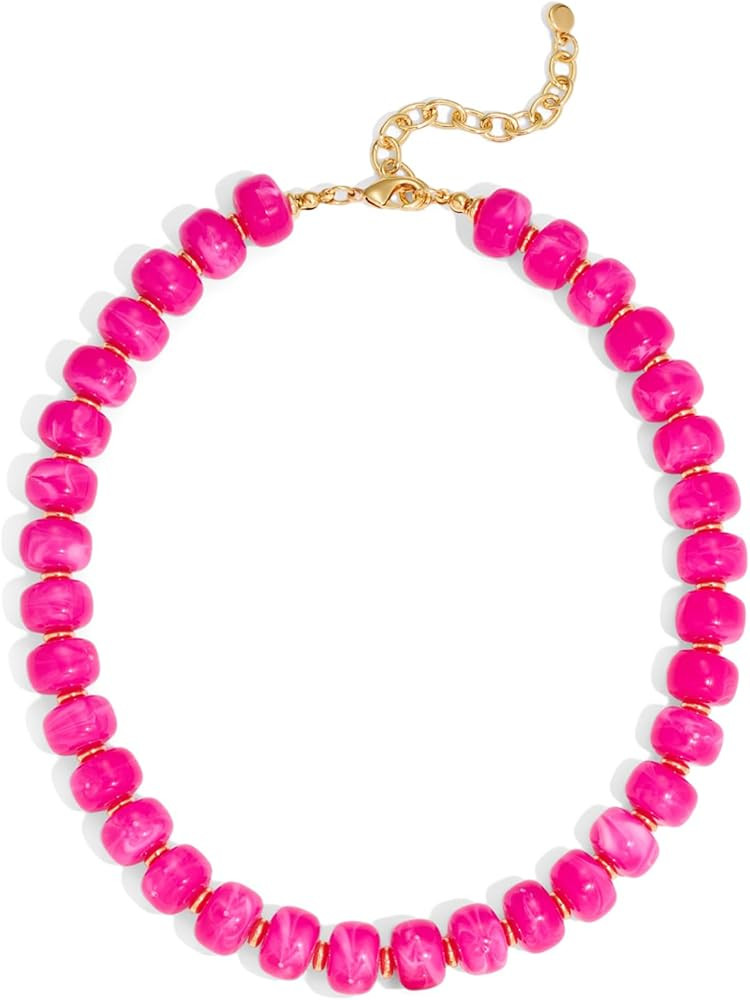 Amazon.com: HolidayQbee Beaded necklace for Women Boho Bead Chunky Necklace Big White Bead Neckla... | Amazon (US)