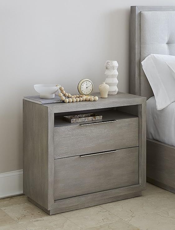 Modus Furniture Solid Wood Nightstand, 2-Drawer, Oxford - Mineral | Amazon (US)