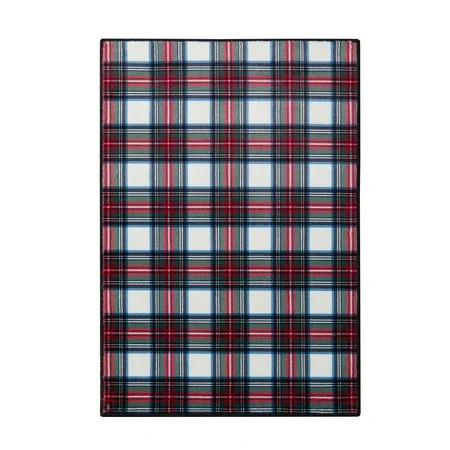 My Texas House White/Red Plaid Faux Fur Washable Indoor Area Rug, 2' x 3' | Walmart (US)