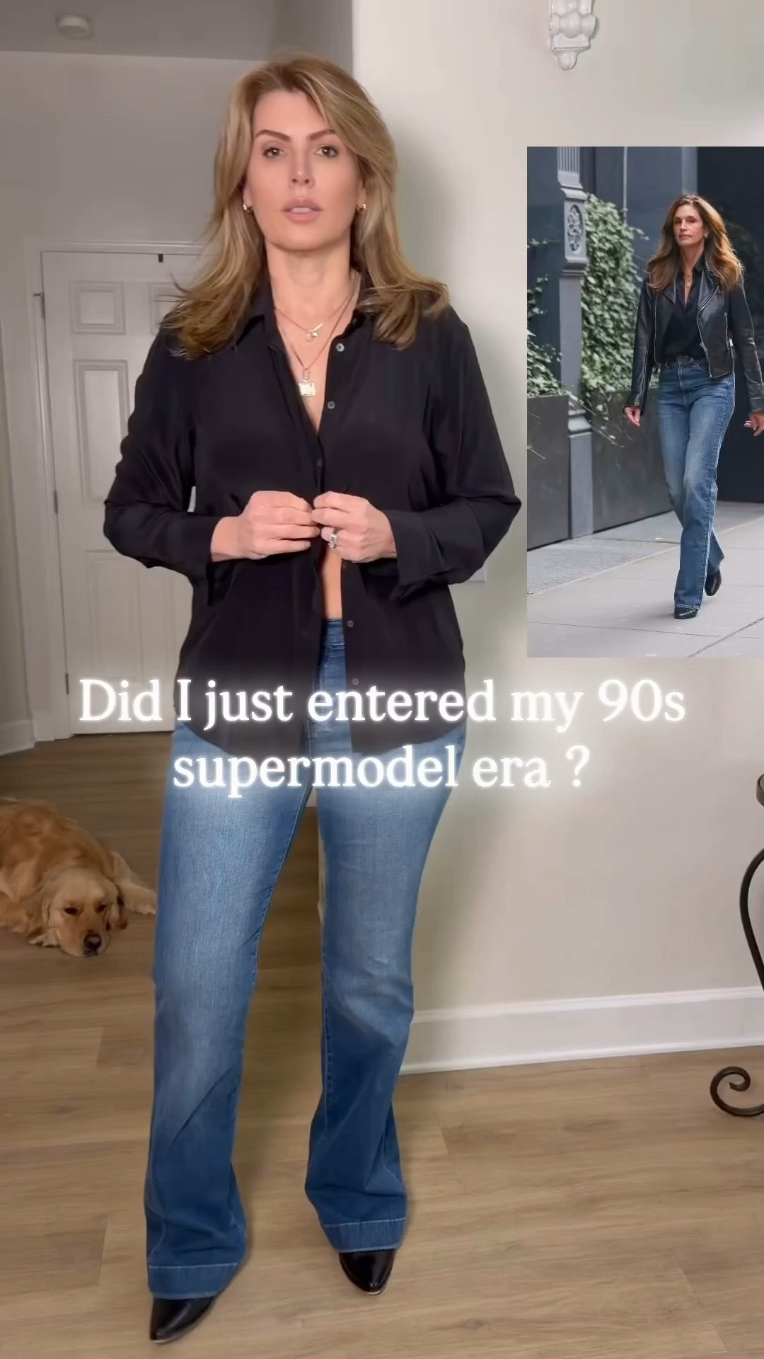 Did I just enter my 90s supermodel era? 🖤

This is the outfit formula I keep coming back to — simple, sharp, and instantly elevated:

• Black button-down (slightly open = effortless, not try-hard)
• Mid-rise straight/flare denim (lengthens the legs)
• Pointed black heels (that quiet confidence detail)

No logos. No noise. Just clean lines and attitude.

It’s giving off-duty model, Carolyn Bessette energy, minimal but powerful.

This is one of those looks that works every time:
✔️ dinner
✔️ casual meetings
✔️ date night
✔️ when you want to feel like THAT woman

Save this — because this formula never fails.

#ltkstyle #90sstyle #minimalchic #effortlessstyle #classicoutfit

#LTKTall #LTKWorkwear #LTKMidsize